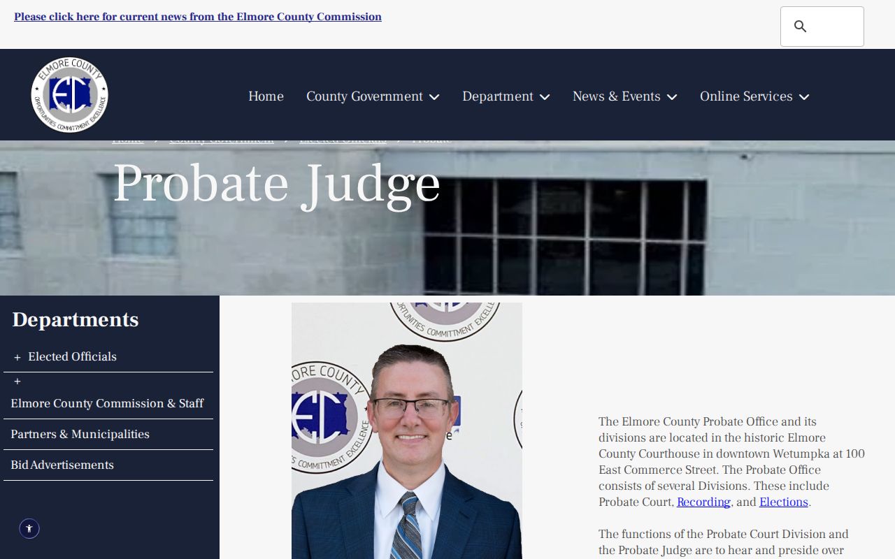 Elmore County probate records Probate Office page