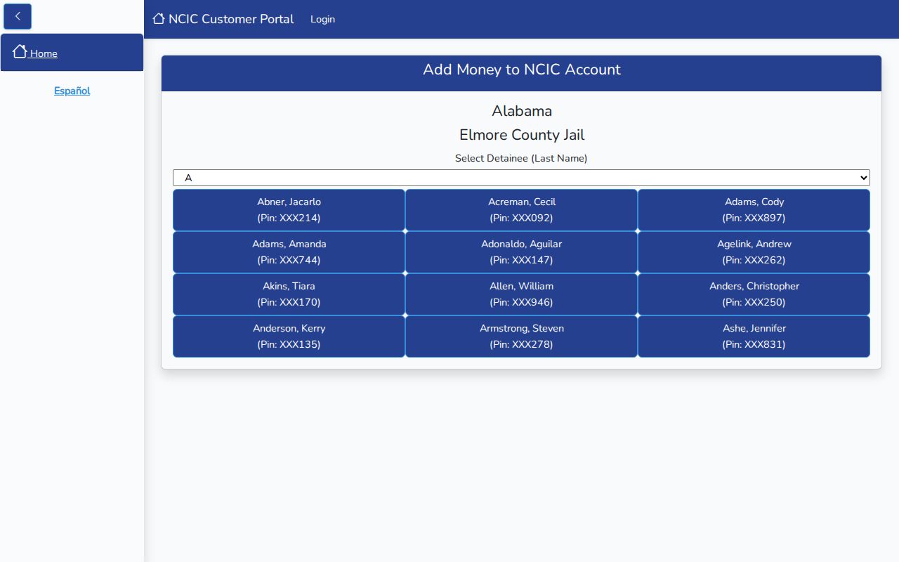 Elmore County inmate search NCIC account and video visit link